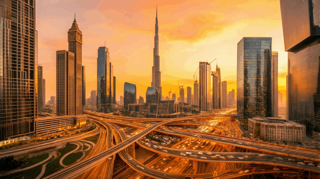 Dubai Skyline Sunset