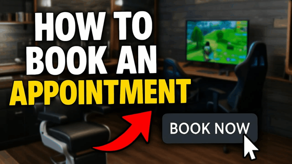 barber shop booking button