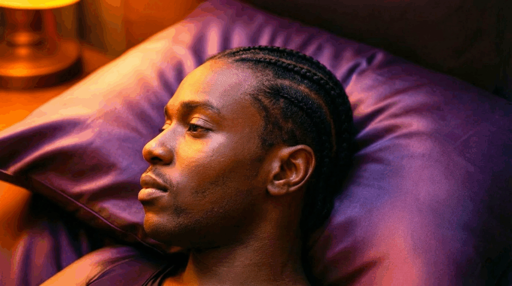 portrait of man in bed